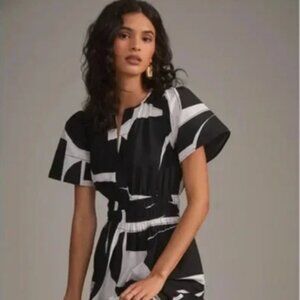 EUC - Anthropologie Somerset Maxi, Black & White, Size Medium Petite